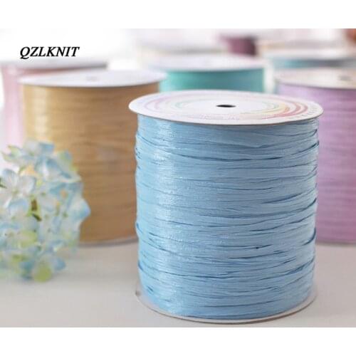 QZLKNIT 125g 250m Raffia Cotton Straw Rope 100% Plant Fibre DIY Knitting Summer Straw Hat Handbags Cotton straw thread