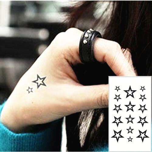SHNAPIGN 25 Style Mini Temporary Tattoo Body Art, Hollow stars Designs, Flash Tattoo Sticker Keep 3-5 days Waterproof 10.5*6cm