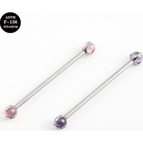 14G Implant Grade Titanium ASTM F136 Internal Thread Beautiful Prong Set Clear Ball Nipple Piercing Barbell Women Body Jewelry