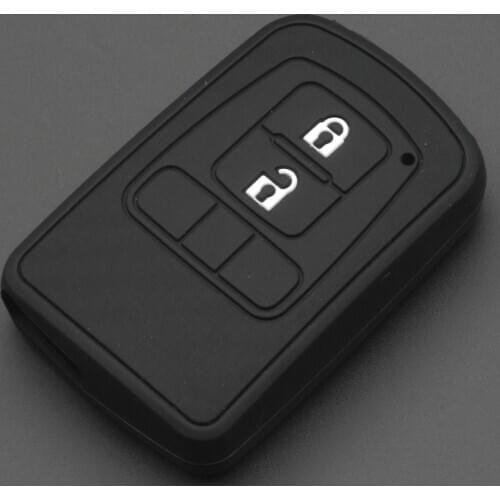 Bilchave Carbon Fiber Silicone Remote Car Key Case Cover Fob For Toyota Camry Sienna Noah Voxy Avalon Auris Crown Land Cruiser