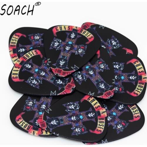 SOACH 50PCS hot design mix Band guitar picks skull model pick size 0.71mm for ukulele bass Guitar Accessories