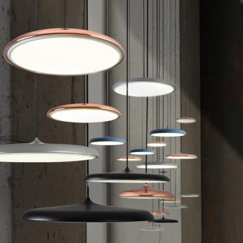Modern led ceilling pendant light Art Designer creative metal iron ufo Round Plate lights fixture thin multicolor hanging