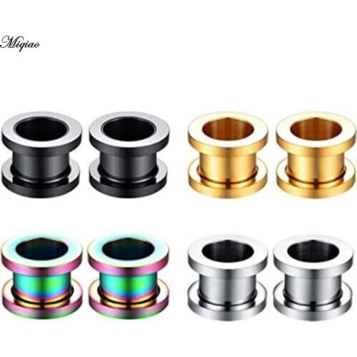 Miqiao 1 Pair 316L Stainless Steel Ear Gauges Ear Tunnels Plugs Ear Stretchers Expander Plugs and Tunnels Piercing Jewelry