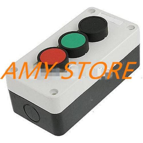 Ui 600V 10V 6KV Red Green Black Cap / XB2EA42 Red 1NC/ XB2EA21 Black 1NO/ XB2EA31 Green 1NO/Momentary Push Button Station Switch