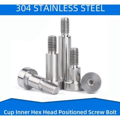 304 Stainless Steel Inner Hex Positioned Shoulder Screws with Cup Head Hexagon Plug Screw Convex Fastening Bolt M3 M4 M5 M6