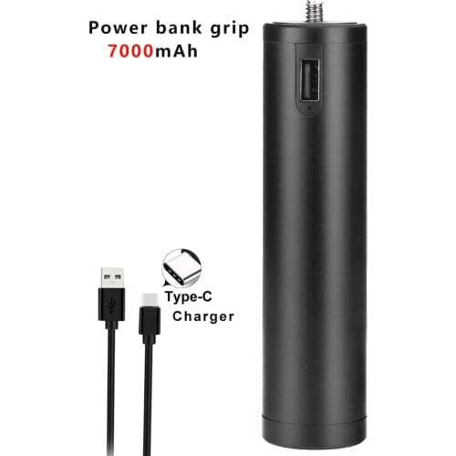 7000mAh Power Bank Hand Grip Type-C Charging Ports with Mini Tripod for Smartphone Mirrorless Camera
