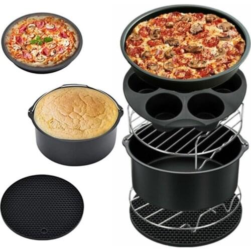 C5AD 1 Set Air Fryers Accessories 12 Pieces Fit Air Fryers BPA Free Dishwasher Safe Nonstick Coating Stainless Steel Material