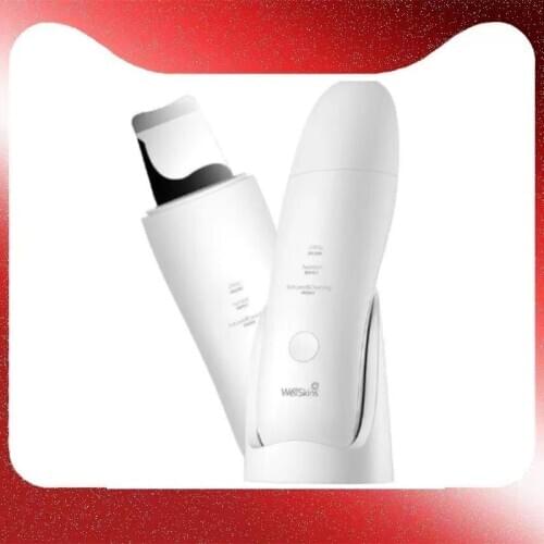 Wellskins Ultrasonic Facial Skin Scrubber Deep Face Cleaning Blackhead Remove Rechargeable Cleaning Beauty Instrument