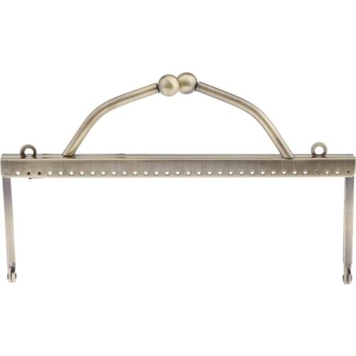 1Pcs 20cm 7.8 Inch Retro Square Bead Embossed Metal Purse Frame Coin Bag Kiss Clasp Lock DIY Craft