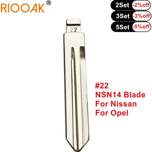 10pcs Metal Blank Uncut Flip Blade #22 NSN14 For Nissan A33 Tiida Teana Livina Sunny for Opel Uncut Flip KD Remote Key Blade