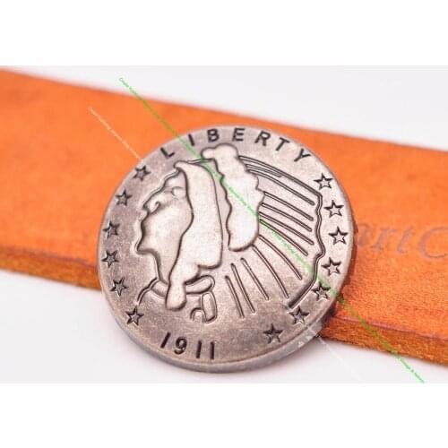 10X 29Mm Antique Silver Plated Star Indian Head Liberty Leathercraft Accessories Belt Wallet Leather Coin Conchos Screw Back