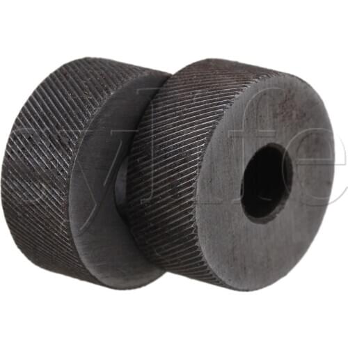 2PCS 0.5mm Pitch Diagonal Coarse 19mm OD Knurling Wheel Roller Tool Steel