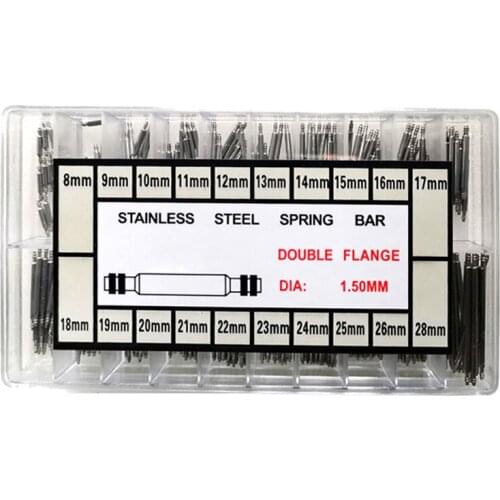 400PCS 8-28mm Stainless Steel Watch Band Spring Bars Link Pins Kit with Box Watchmaker Professional Watch Repair Tool parts