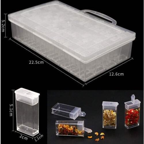 64 Gird DIY 5D Diamond Painting Box Storage Tool Accessories Bead Container Rhinestone Diamond Embroidery Stone Storage Box