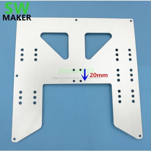 SWMAKER New Anet A8 E10 Y Carriage plate Anet A8 A6 3D Printer Upgrade Y Carriage Anodized Aluminum Plate