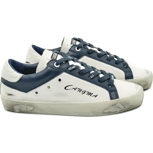 CANGMA Luxury Brand Designer Sneakers Vintage Casual Man Shoes Genuine Leather White Bass Men Shoes Vintage Male 2021