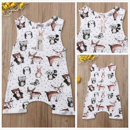Kids Baby Girl Cotton Jumpsuit Kids Sunsuit Clothes Outfits