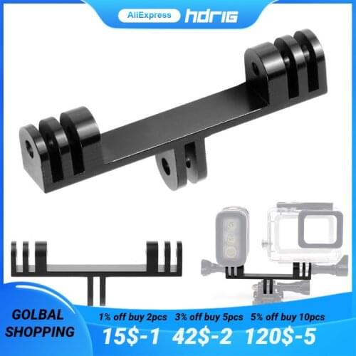Dual Head Camera Holder Bracket Bridge 2 Mount Tripod Adapter Expansion for GoPro Hero 9 8 7 6 5 4 Yi for Osmo Action Accessory
