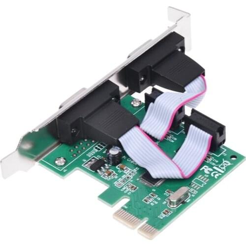 Dual Ports 9-Pin Serial RS232 DB9 PCI-E Card Com AC332