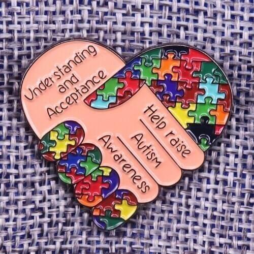 Help Autism Awareness Enamel Pin Badge brooch