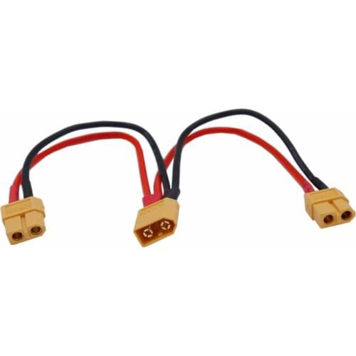 XT60 Parallel Battery Connector Cable Dual Extension Y Splitter 16AWG 15cm Silicone Wire