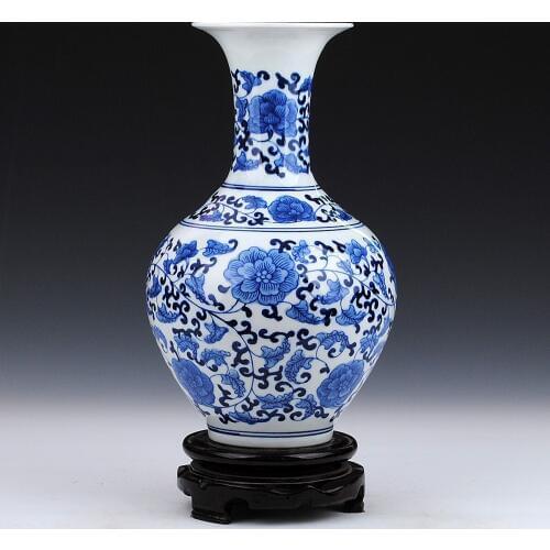 Ceramics blue and white porcelain vase home decoration crafts