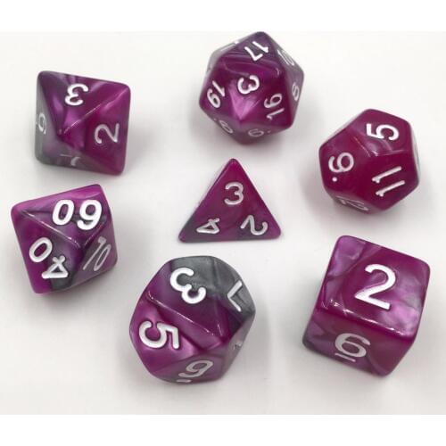 Rollooo Dice 7pc/set Mix color Digital Dice d4 d6 d8 d10 d% d12 d20 Rpg dice