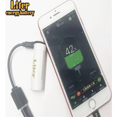 3.7V 1800mAh li-ion rechargeable ICR18500 battery with mirco USB fdual usb diy power bank li-ion usb 18500 battery 1800mAh