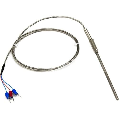 FTARP08 PT100 type 1m metal braided cable 100mm flexible probe head RTD temperature sensor diameter 3mm 4mm 5mm 6mm WZPK-191