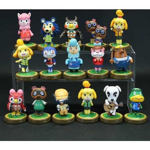 16pcs Animals Isabelle Shizue Blathers Celeste Cyrus KK Reese Lottie Tom Nook PVC Figures Toys Dolls Complete Set