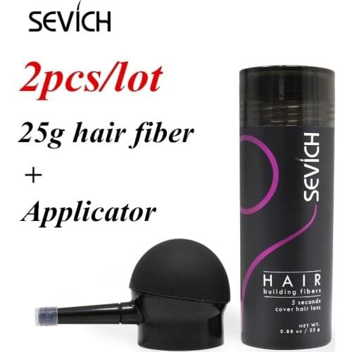 Sevich 2pcs/lot 10 Colors Hair Building Fiber Set Hair Loss Product Keratin Powders Hair Regrowth Treatment With Applicator