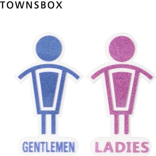 Toilet Customized Acrylic Signboard Signage Ladies Gentlemen Guid Plaques 3d Wc Wall Sticker Door Sign Plate Indicator Card