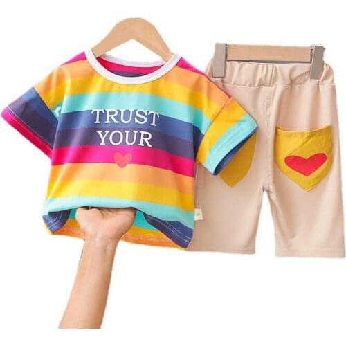 New Summer Baby Girl Clothes Suit Children Fashion T-Shirt Shorts 2Pcs/Set Toddler Casual Costume Infant Outfits Kids Tracksuits