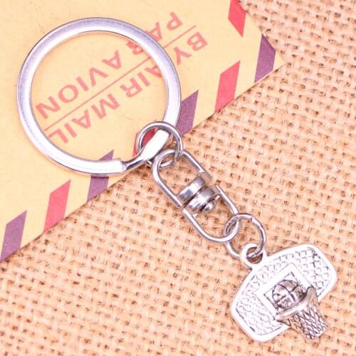New Fashion Keychain 20x19mm basketball basket Pendants DIY Men Jewelry Car Key Chain Ring Holder Souvenir For Gift