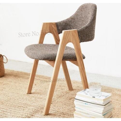 All Solid Wood Dining Chair Fashion Cloth Design Ash Full Solid Wood Desk Chair Leisure Chair Environmental Protection Table And