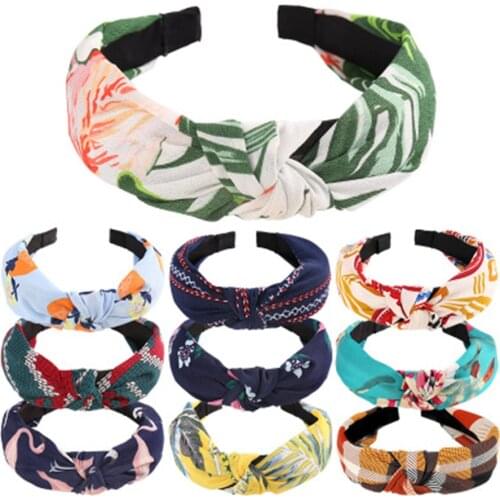 Solid Soft Knotted Headband Women Hairband For Lady Turban Wide Simple Hair Hoop Girls Hair Accessories Headwear Dress hair ties