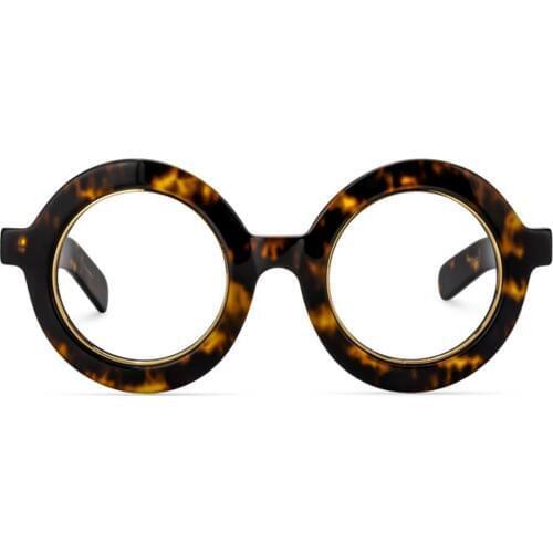 Zeelool Retro Thick Round Eyeglasses Frame for Women Men Non-prescription Clear Lens Calhoun ZOA01776