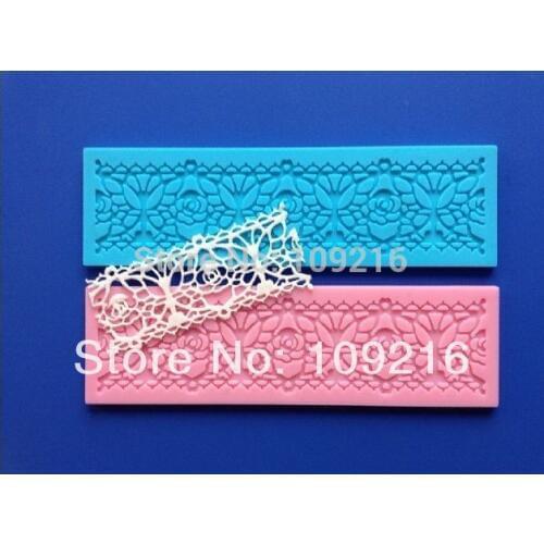 Wholesale!!1pcs Mini New Style Rose Hollow Bud Silk Lace (HY161) Silicone Handmade Fondant/Cake Decorating DIY Mold