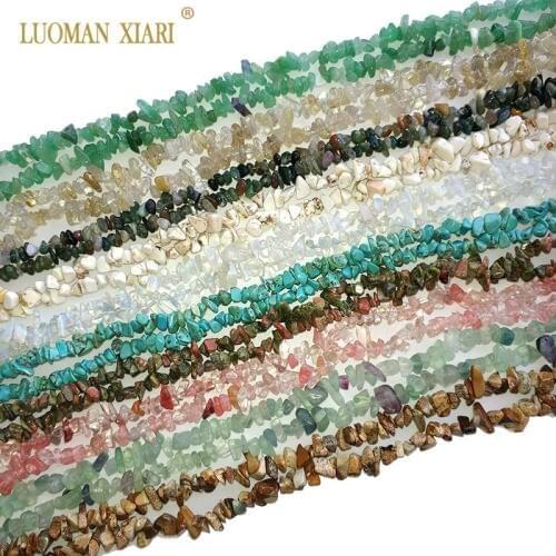 Wholesale 3-5mm Gravel Shape Colorful Irregular Natural Stone Beads Agat e for Jewelry Making DIY Bracelet Necklace Strand 34