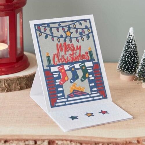 Panalisacraft Christmas noel fireplace Metal cutting dies dis Scrapbooking Card Making Album Embossing Stencil Decoration