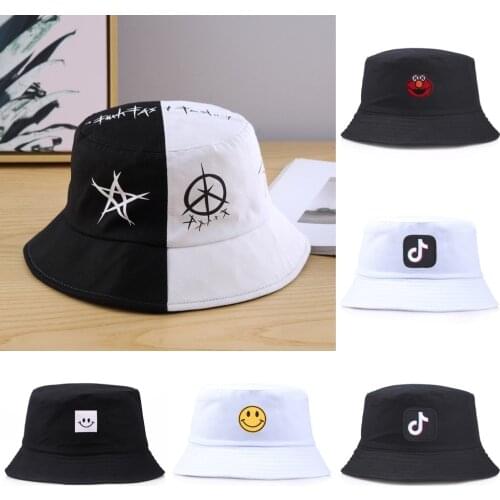 Summer Cotton Bucket Hat Patchwork Graffiti Men Women Outdoor Hip Hop Foldable Bob Fisherman Hat Casual Travel Gorros Panama