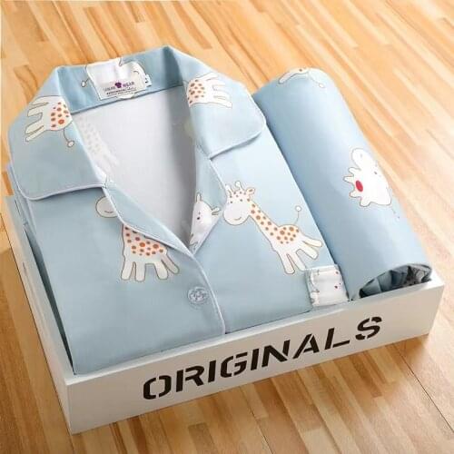 Imitation Silk Pajamas Womens Summer Loose Plus Size Sweet and Cute Short-sleeved Shorts Can Be Worn Outside Home Service Suits