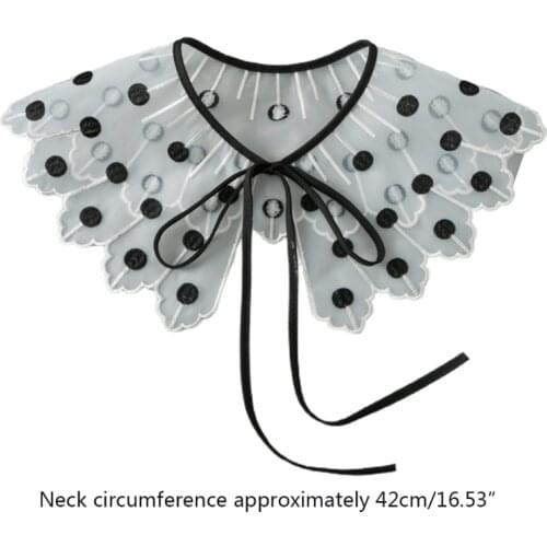 Transparent Embroidered False Shirt Collar Fashionable Organza Decorative Collar Girls Sweet Chic Detachable Collar