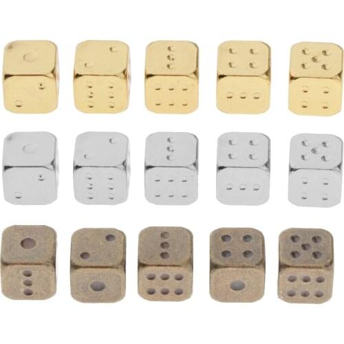 Six Sided Dice D6 Set Of 5 Zinc Alloy Dices D&D RPG MTG Game Supply Roleplaying Table Board Game KTV Party Supplies