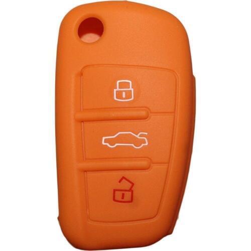 Flip Folding Auto Car Key Skin Case Jacket for Audi A1 A3 A4 S1 S3 S4 RS5 Premium Silicone Shell 3 Buttons Remote Control Key