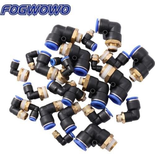 5 Pcs Garden Water Pipe Joint 6mm 8mm 10mm 12mm OD Hose Pipe 1/8" 1/4" 3/8" 1/2" Male Thread L Shape Connector Pipe Fittings