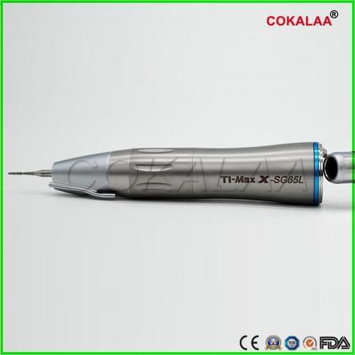 Dental low speed handpiece 1:1 straight hand piece with led fiber optic implant dental straight cone blue ring inner/outer spray