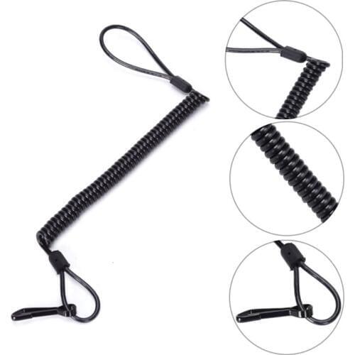 Outdoor Tactic Spring Lanyard Elastic Retractable Anti-lost Waist Hanging Retention Rope Police Pistols Gun Rifle Sling