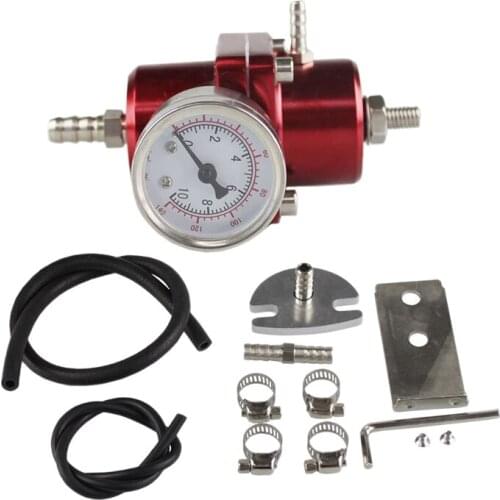 Universal Car Fuel Pressure Regulator 0-140PSI Adjustable Pressure Reducer with Pressure Gauge