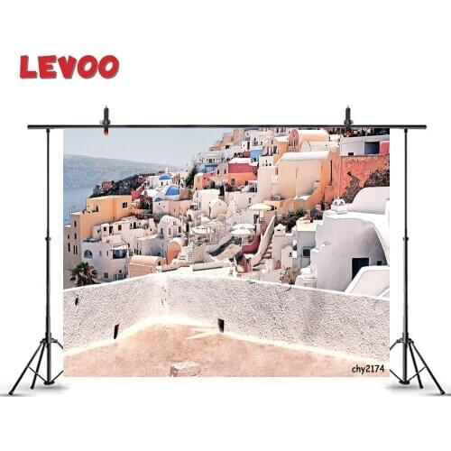 LEVOO Spring Photo Background View Over Town Oia Santorini Photography Backdrop Photocall Photo Studio Shoot Props Dropshipping